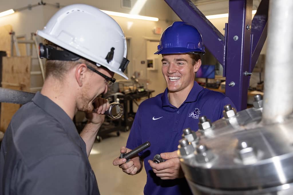 Carson Noack working in the facility