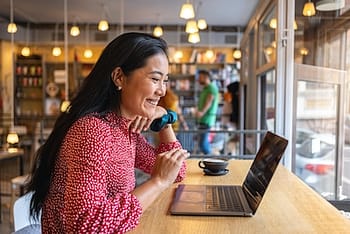 Graduate Student working online