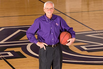 Willard Tate on the ACU basketball court