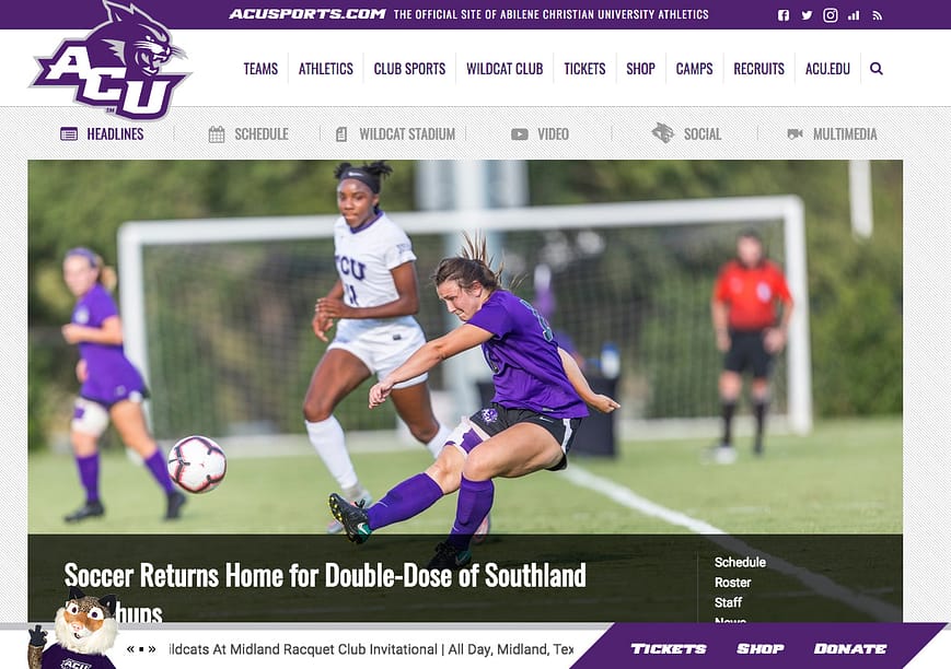 ACU Sports website