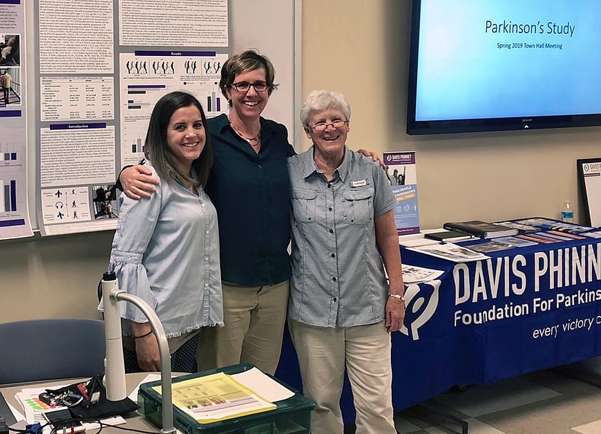 (From left) Annie Bane, Dr. Lindsay Edwards and Dr. Lorraine Wilson are three of the seven faculty members who worked on the Parkinson's study.