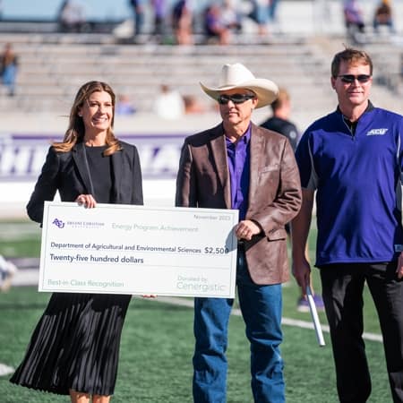 ACU received the Best-In-Class award from Cenergistic last Saturday at Anthony Field at Wildcat Stadium.
