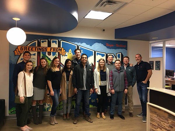 Members of ACU's Collegiate Entrepreneurs Organization recently toured Q1 Media in Austin to hear the inside story of the startup business. Photo: Q1 Media.