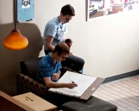 Students work on a project - AA in Architecture